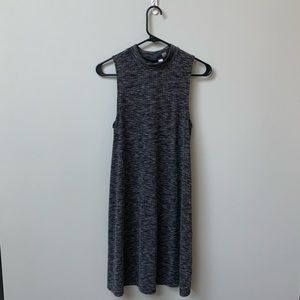 Mock Neck Gray Sleeveless Dress